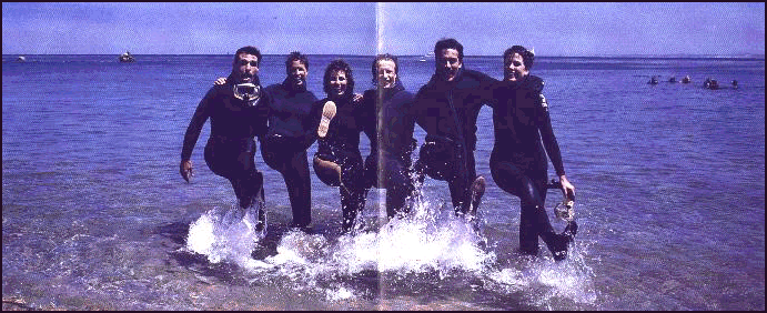 Student Divers having fun on the beach